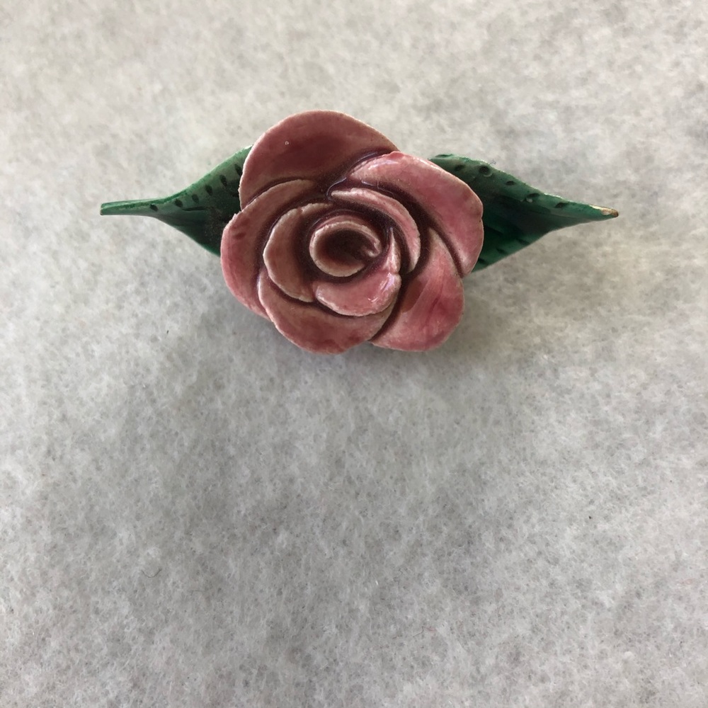 Vintage Handmade Rose Pin